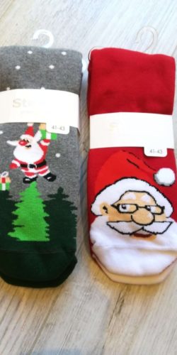 2 paia di calzini natalizi taglie 41-46 in caldo cotone assortiti