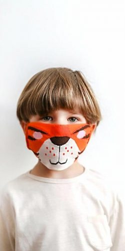 Mascherina lavabile per bambini in tessuto Oeko-tex Tigre